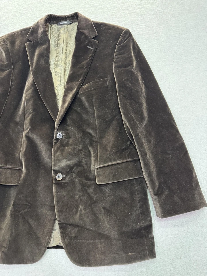 Hugo Boss Sport Coat Mens 42R Brown Velvet Blazer Jacket Paisley Lining - Image 2 of 4