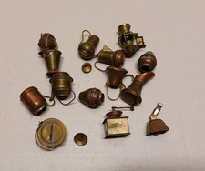Lot of 14 Vintage Solid Brass Dollhouse Miniatures