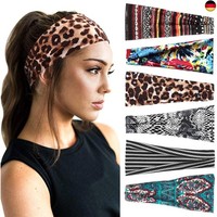 Dreshow 6 StüCk Damen Stirnband Kopfband Haarband Turban Elastische Stirnband
