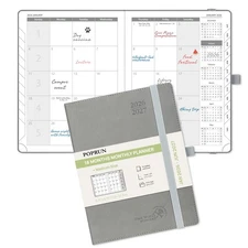 POPRUN Monthly Planner 2026-2027 Medium- 6.5 x 8.5 Soft Cover, 18-Month Calen...