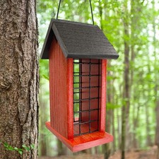 Bird Feeder Audubon Going Green Peanut Feeder, Red and Black