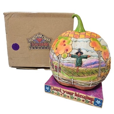 Jim Shore Count Your Blessings Fall Themed Pumpkin  2004 Model 118757