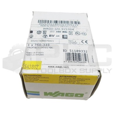 NEW SEALED WAGO 750-333 I/O-SYSTEM PROFIBUS DP/V1 FBC