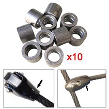 10 St&uuml;ck Aluminium Crimp Schlaufenh&uuml;lsen, Runde Aderendh&uuml;lsen, f&uuml;r
