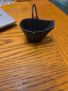 Cast Iron Miniature Toy Coal Ash Bucket Scuttle Pail Vintage Salesman Sample