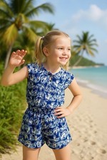 NWOT LILLY PULITZER Girls Pacey Elephant Print Mini Romper Shorts Size Small 4 5