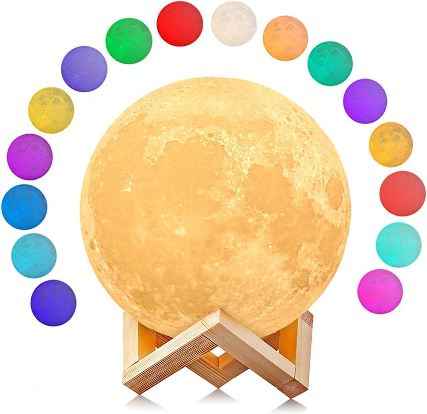 Lampada Notturna Luna per Bambini - Luce 3D Sicura con Telecomando