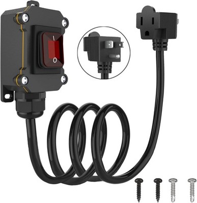 Durable 20A Inline Cord Switch - 10ft 14AWG Power Control for High-Power Devices