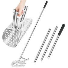 Sand Scoop for Metal Detecting - Heavy Duty Stainless Steel Beach Shovel With