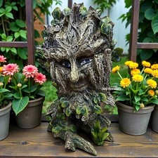 Green Man Tree Ent Garden Ornament Enchanted Forest Sculpture Pagan Wiccan Decor