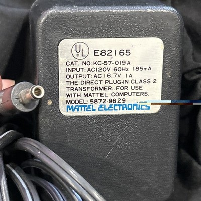 Vintage Mattel Electronics AC Adapter For Mattel Computer KC-57-019A 5872-9629