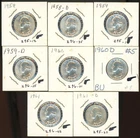 Lot of (8) Different Dates - 90% Silver Washington Quarters *Uncirculated!*