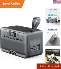 Portable 28,000mAh Power Station: LiFePO4 Solar Battery for Camping & Home