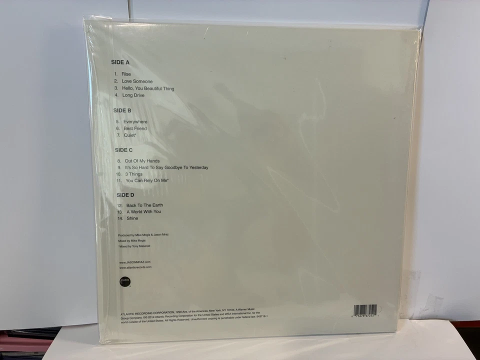 JASON MRAZ YES 2014 LP White Vinyl - Image 2 of 2