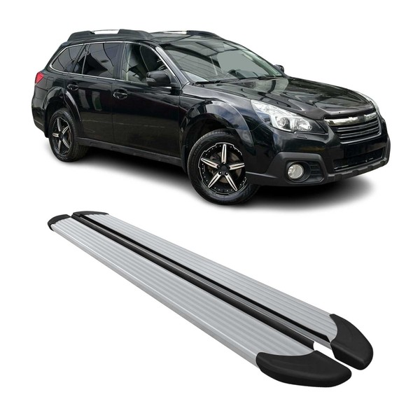 Seitenschweller Trittbretter Schweller FüR Subaru Outback 2010-2014 Alu Grau-image