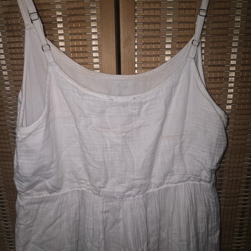 Chelsea & Theodore Tier Midi Peasant Dress S/P White Cotton Gauze Boho Preppy - Picture 9 of 15