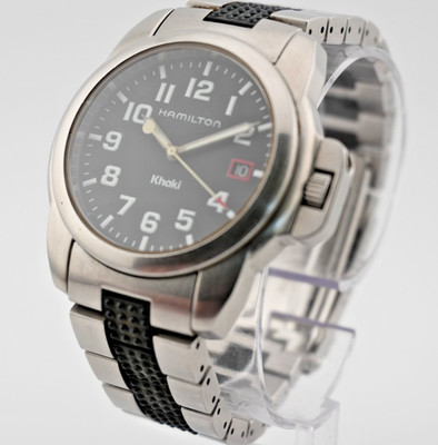 Hamilton Khaki 6309 Black Dial Date Round 40mm Quartz Men's Watch From Japan