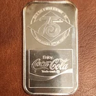 Coca-Cola 75th Anniversary 1977 1 oz .999 Fine Silver Bar Denver Colorado
