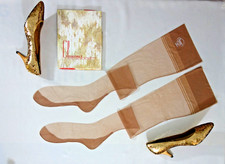 3PRS VINTAGE 50s CLAUSSNER 10.5 FULLY FASHIONED SEAMED FLAT KNIT NYLON STOCKINGS