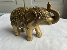 Golden Elephant Ornament with Soft Padded Feet for Home Decor