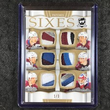 2024-25 The Cup Hockey MACKINNON RANTANEN MAKAR ET AL. Cup Sixes Gold Patch 1/3