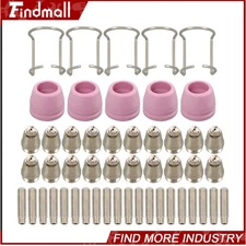 Findmall 50 Pcs SG-55 AG-60 WSD-60 Plasma Cutter Cutting Torch Consumables Kit
