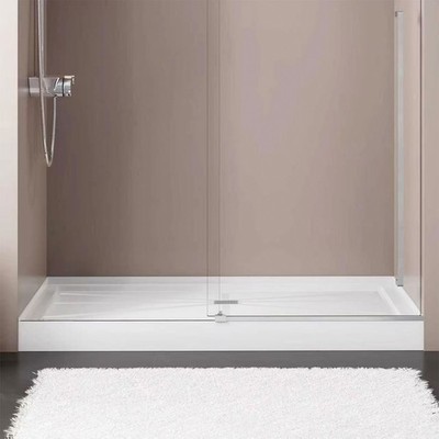 Durable 34 inch W x 60 inch L Shower Pan Durable Shower Pan With Door in White