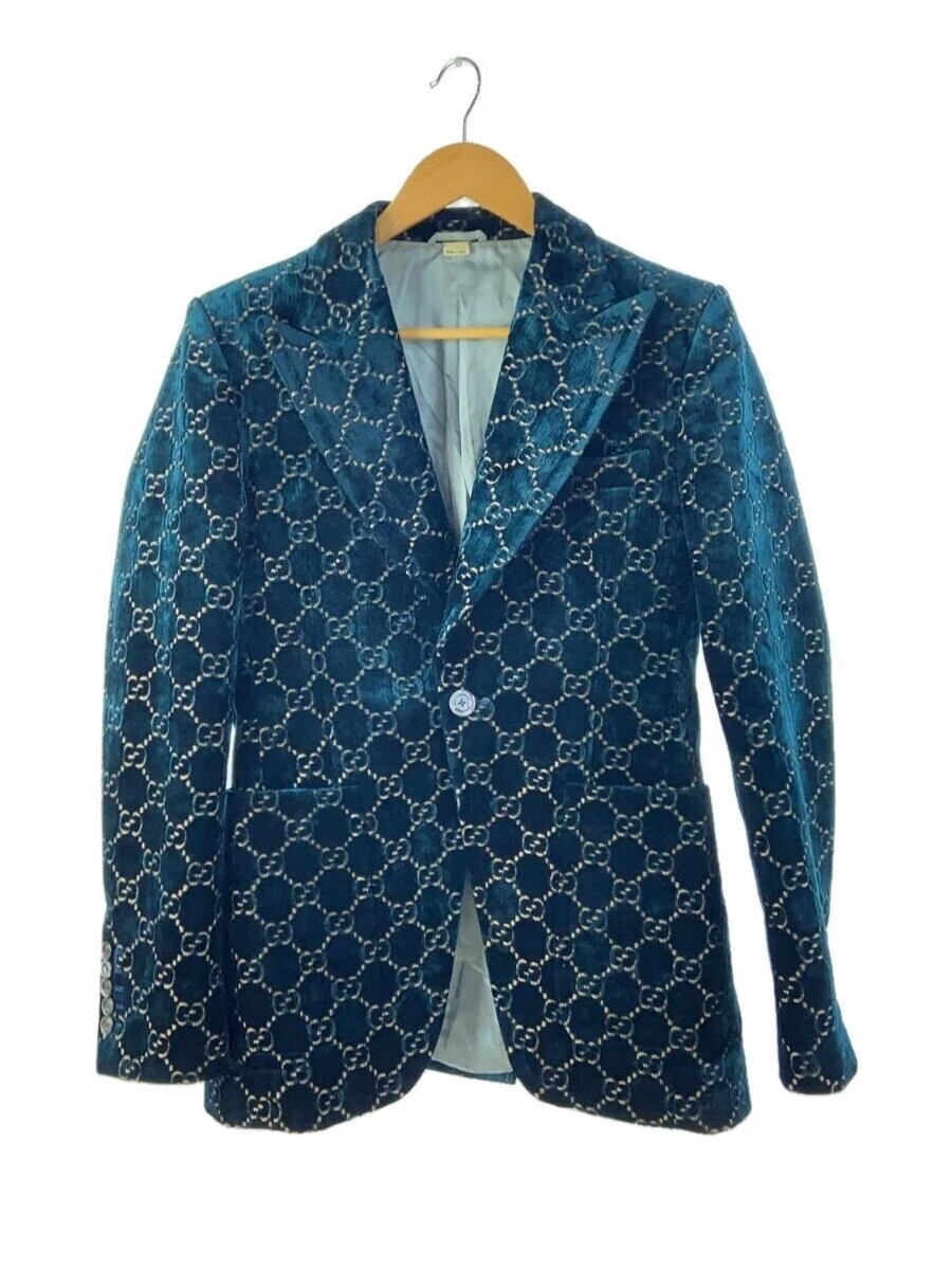 GUCCI 19AW GG Giacca Sartoriale Jacquard 46 Verde Velluto 522514