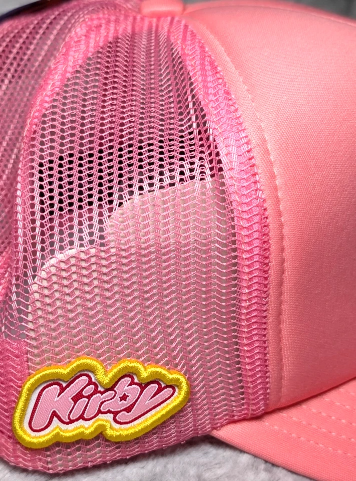 NWT BioWorld Kirby Warp Star Foil Print Pink Foam Trucker Hat RARE - Image 4 of 4