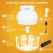 Electric Garlic Chopper Mini Garlic Masher Crusher Mincer Mini Food Processor...