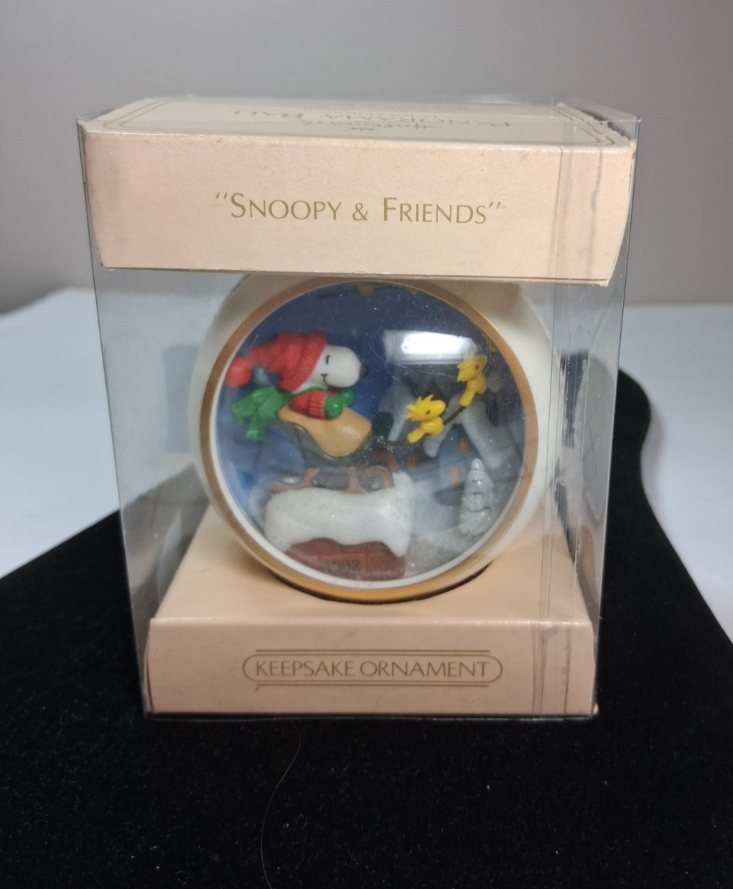 Vintage 1981 Hallmark Panorama Ball Ornament Snoopy and Friends Third In Series