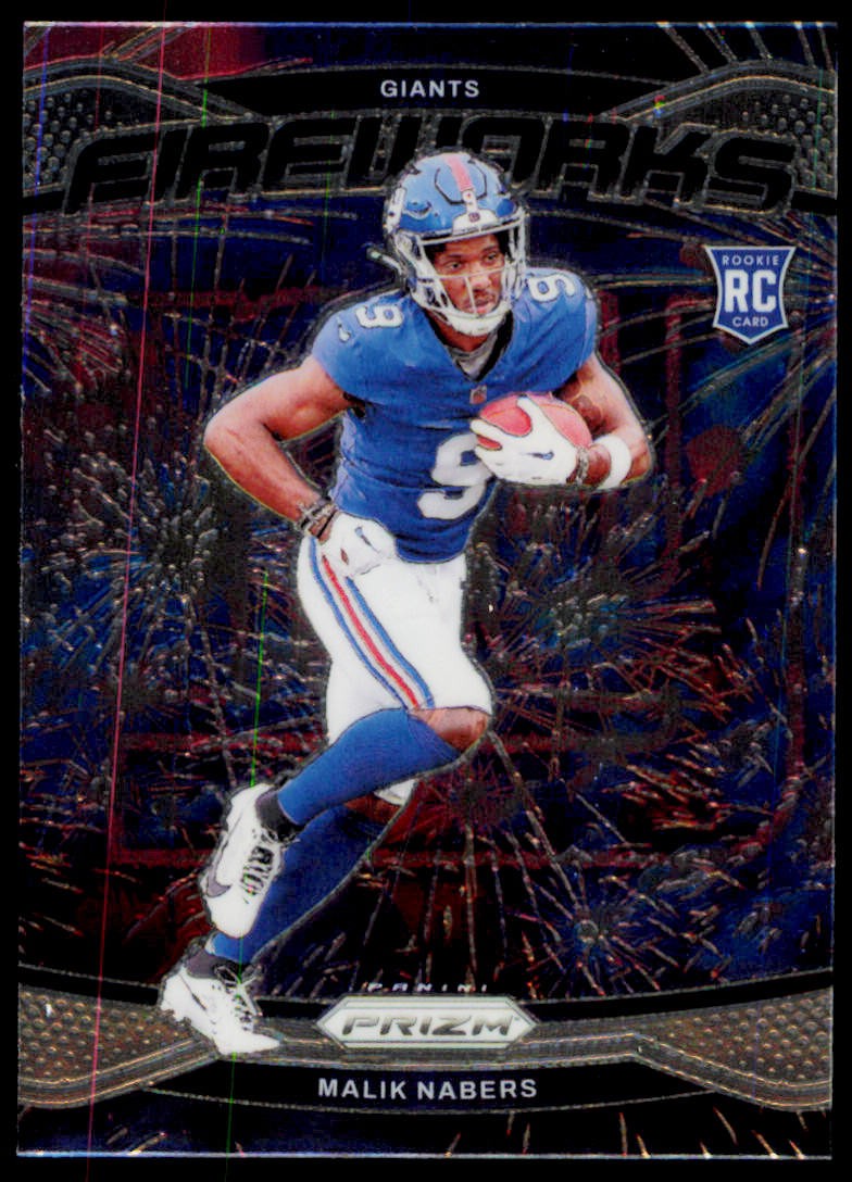 2024 Panini Prizm Malik Nabers 21 Fireworks New York Giants