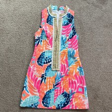LILLY PULITZER ALEXA SHIFT SLEEVELESS DRESS, Front Zipper MULTI COLORED Size 00