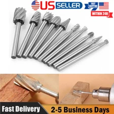Tungsten Carbide Steel Rotary Burr Die Grinder Bit 1/8" 1/4" Shank Carving Set.