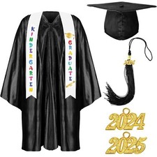 2024 Year Preschool and Kindergarten Graduation Gown Cap Tassel Set with 2024...
