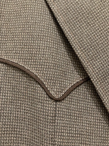 BW Western Wear Brown Tweed Look Sport Coat Unsized Pipping Trim Open Pockets - Picture 4 of 11