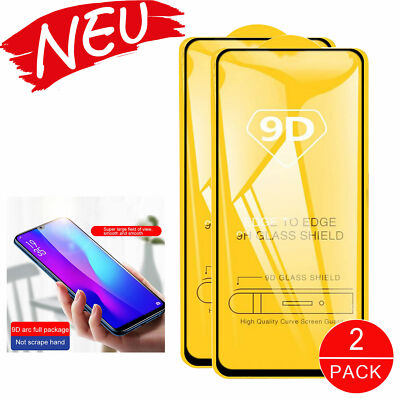 2 x Xiaomi Redmi Note 10 Full Screen Tempered Glass Schutzglas Folie mit Rand