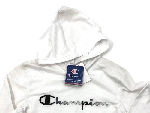 Champion Boy Girl Sizes S-XL Classic Pullover Hoodie White Logo School Shirt NWT - Picture 4 of 4