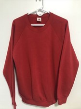Vintage Sweatshirt Made in USA Fruit of the Loom Size XL Red Essential 50/50