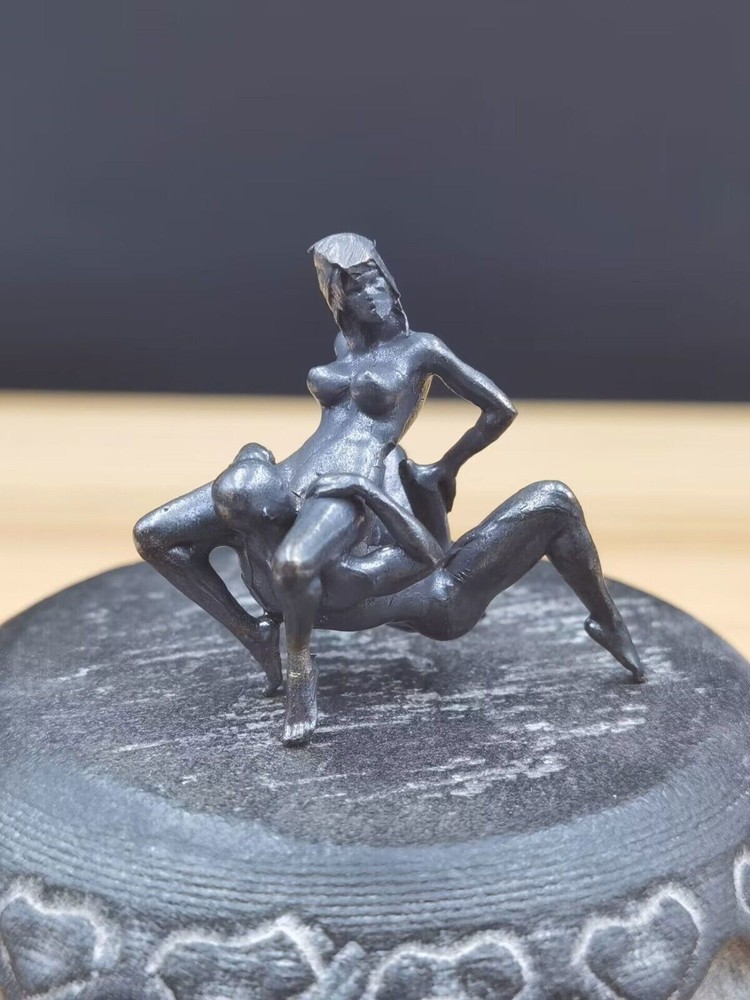 Solid Old Bronze Copper Statue Hand Carved Penis Love Amulet Girl Gift