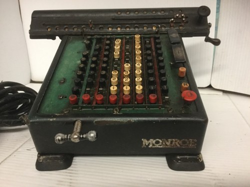Calculadora de adición de alta velocidad vintage Monroe manivela manual y piezas eléctricas o representante - Imagen 2 de 10