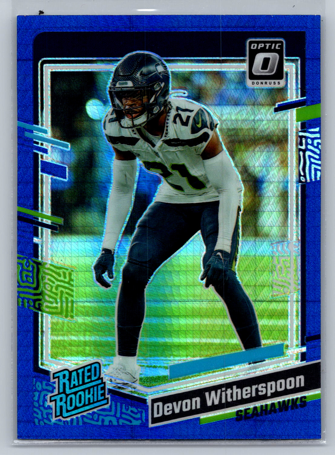 2023 Panini Donruss Optic - Rated Rookie Devon Witherspoon #292 Blue Hyper Prizm