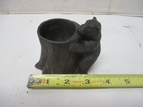 Vintage Dodge Inc. Metal Bear With Tree Stump Cigarette & Match Holder Ashtray - Picture 9 of 12