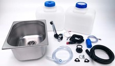 12V Camping Sp&uuml;le Bausatz mit 10L Kanister Sp&uuml;lbecken Waschbecken Set Wohnmobil
