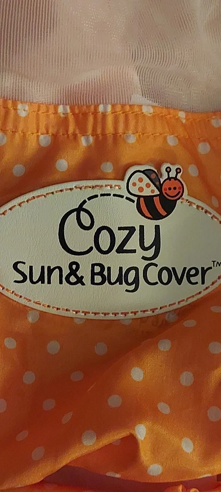 Acogedora cubierta para sol e insectos para portabebés naranja red sombra tela OSFM Foto 2 de 4