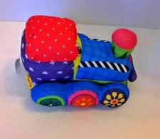 SOFTPLAY Stuffed Plush Cloth Book TRAIN 6m With Rattle Toy Pink Free US Ship