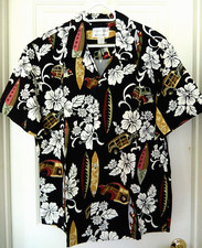 Koko Head Surfboards  Wagons Hawaiian Tropical Print Shirt-XL  Made in Hawaii
