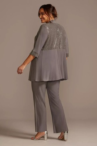 R&M Richards taglia 22W grigio paillettes impreziosito spolverino giacca pantalone nuovo! - Foto 8 di 17