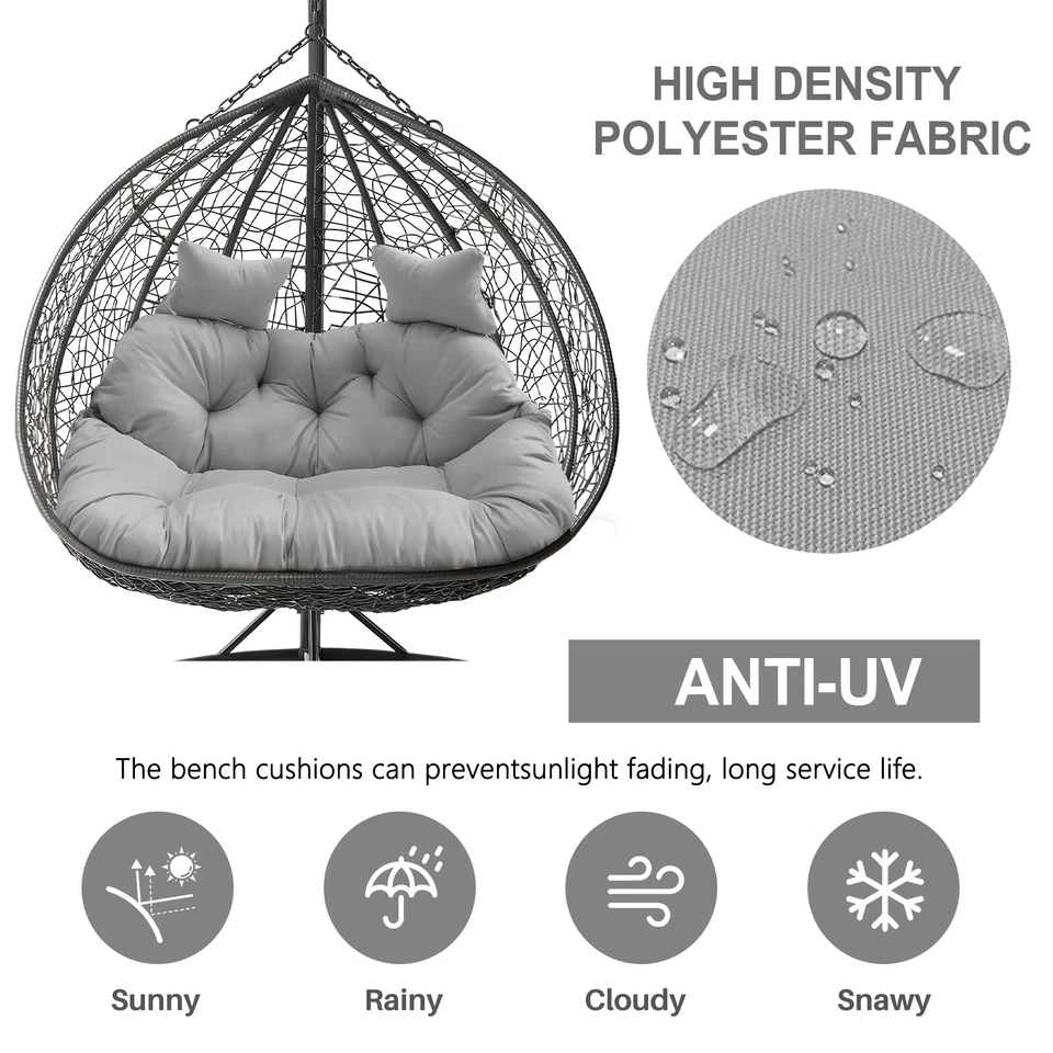 2-местный стул-яйцо подушка подвесная корзина сиденье подушка уличная корзина подушечки для стула - Изображение 3 из 4