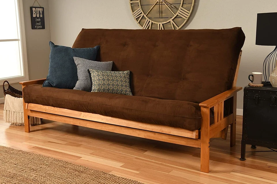 Cubierta de futón solo tela de microfibra de chocolate para colchón de 6-8 pulgadas (tamaño queen) Foto 2 de 4